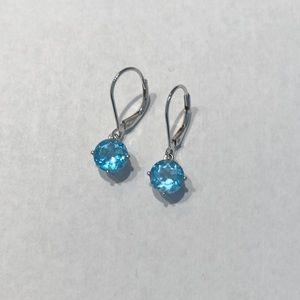 Blue Nile blue topaz earrings 18k